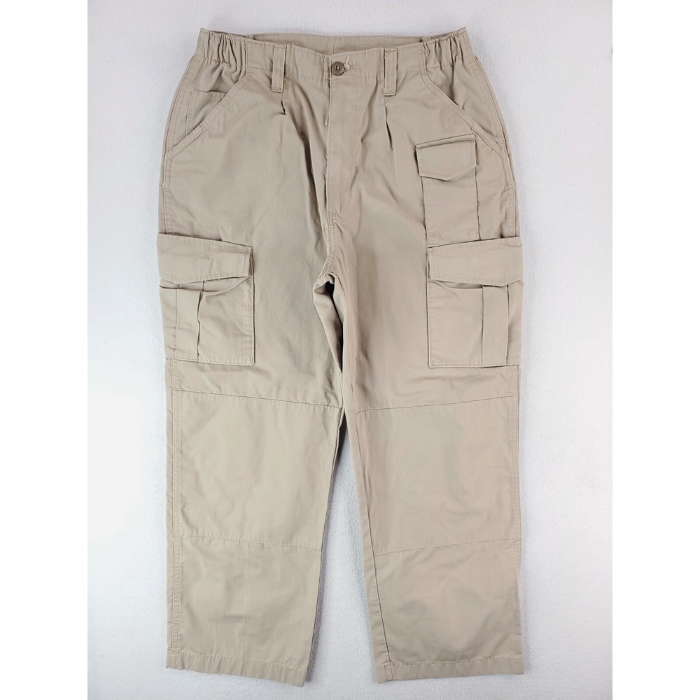 Propper Pants Womens 18 Khaki Tan Cargo Utility Field Relaxed Wide Leg Ripstop